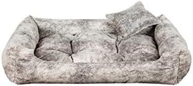 Крісло-ліжко для собак Gutekissen® з екошкіри, 3XL (130x110 см), мармуровий дизайн