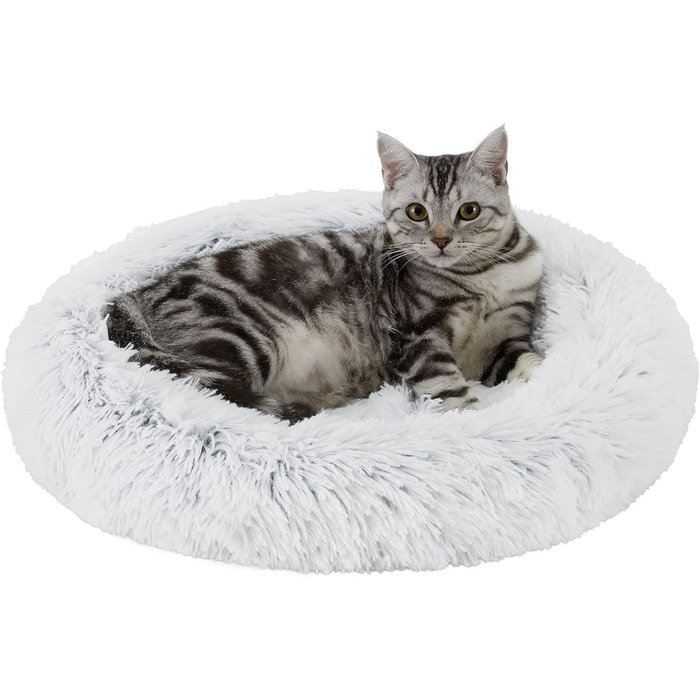 Лежак для котів Best Friends by Sheri, заспокійливий, овальний, м'який, сірий, 53,3x48,3 см