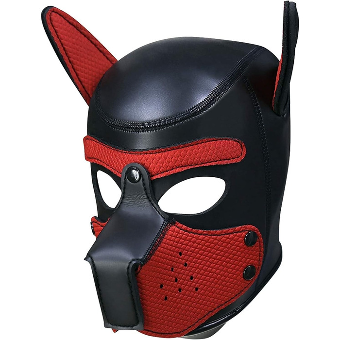 Маска для собак, м'яка латексна маска для домашніх тварин, маска цуценя, маски для собак, знімний рот, підходить для Хелловіну, святкування, червона