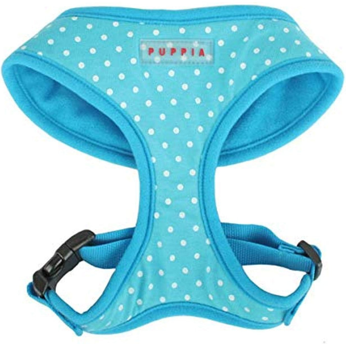 Нашийник для собак Puppia Dotty, небесно-блакитний, XS, без тяги, без блювоти, регульований, для прогулянок та тренувань