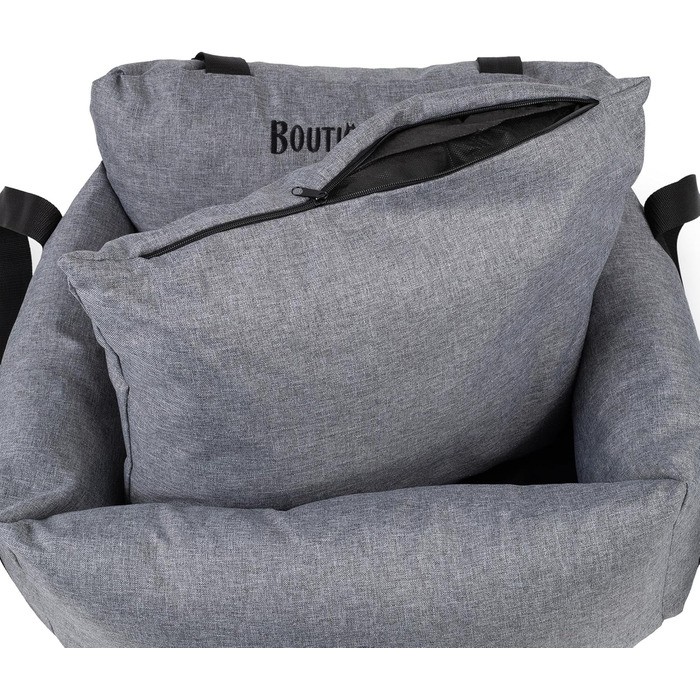 Автомобільний лежак для собак та котів | Лежак на заднє сидіння, переднє сидіння | Універсальний, миючий, сірий | Поліестер, 55 x 65 см