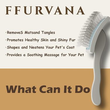 Професійна щітка для грумінгу домашніх тварин Robuste | Для довгошерстих та кучерявих собак та котів (кремово-білий)