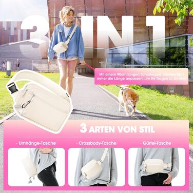 Лекарська сумочка для собак, сумка для тренування з практичним відкриванням однією рукою | Сумочка для собак для тренування та виховання цуценят | Сумка для прогулянок з собакою з диспенсером для пакетів та гачком для кріплення. Білий колір