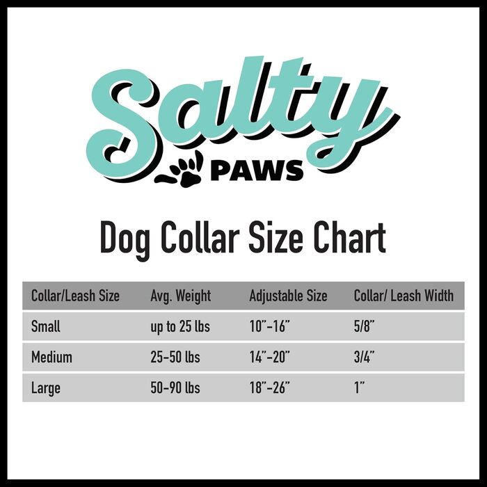 Собачий нашийник Salty Paws, тропічний, для пляжу та риболовлі, розмір M (35,6–50,8 см), для собак 11,3–22,7 кг, синій