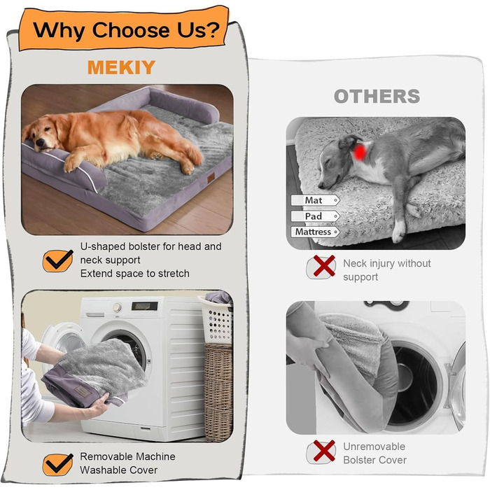 Ортопедичне ліжко для собак та котів, водонепроникне, фіолетове, 50х38х15 см