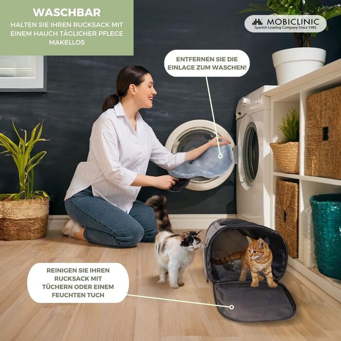 Mobiclinic® Pets: Сучасна переноска-рюкзак для котів та собак, 30x25x40 см, Thor, складна, з сіткою, аксесуари, подвійний хват, регульована