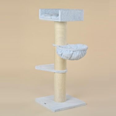 Драбина для котів RHRQuality Royalty de Luxe, 158 см, сиза, з товстими сизалевими стовпчиками