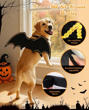 Костюм на Хелловін для собак: крила кажана, карнавальний костюм для тварин, для цуценят, маленьких, середніх та великих собак, веселе косплей, розмір L-XL