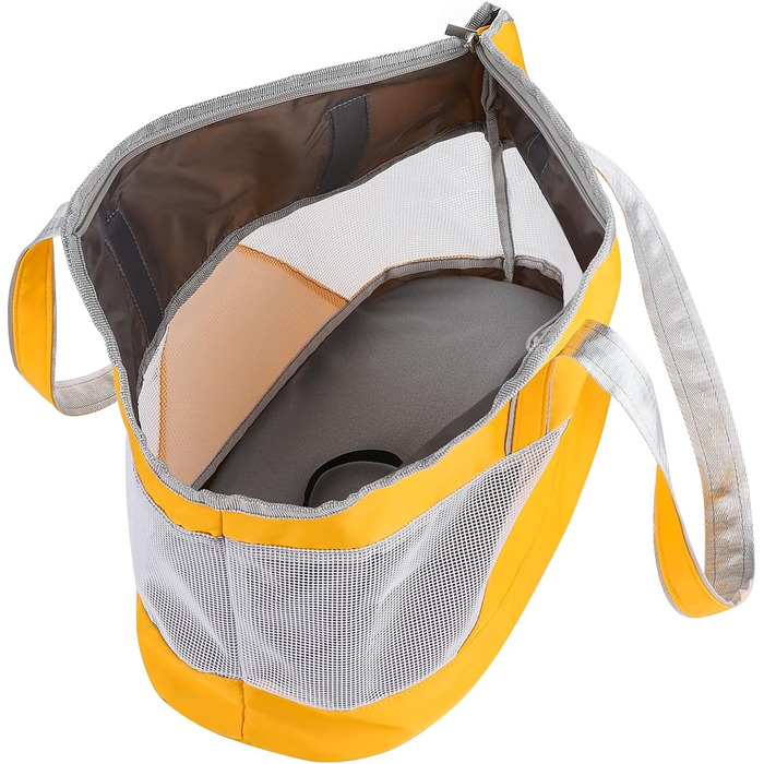 Транспортна сумка для собак та котів на літо, з мішковиною, з регульованим ремінком на плече, дихаюча переноска для тварин, підходить для маленьких собак та котів (Помаранчевий)