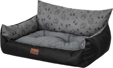Крісло-ліжко для собак великих, середніх та маленьких порід - зручне собаче ліжко 82x63 см, колір графіт з лапами