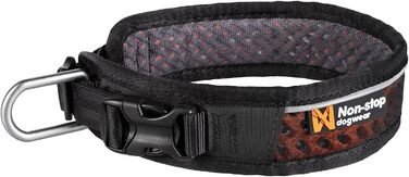 Регульований нашийник Non-stop dogwear Rock Collar для великих собак, чорний/помаранчевий, нейлон або шкіра
