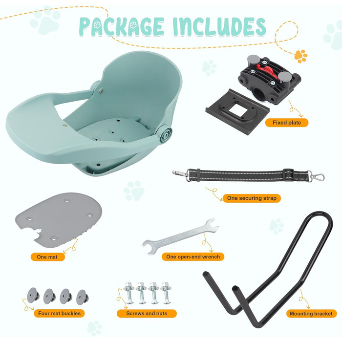 Корзина для собак на велосипед до 15 кг, міцна та ергономічна (Цянова)