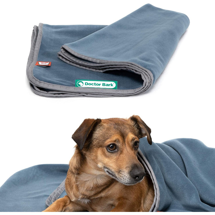 Doctor Bark м'яка флісова гігієнічна ковдра для собак, прана при 95°C, для дивану та лежанки, 120x90 см, беж, Німеччина