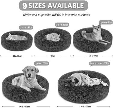 Ортопедичне ліжко для собак великих порід, м'яке плюшеве ліжко для котів та собак, біле, 60 см