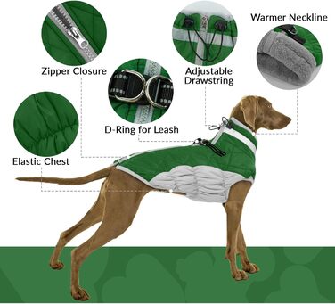 Зимовий теплий одяг для собак - тепла жилетка для маленьких собак, цуценят, чихуахуа. Зимовий костюм для собак (зелений, XS)
