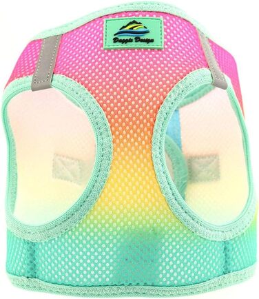 Шлейка для собак DOGGIE DESIGN American River, омбре, без удушення, розмір XXL, для прогулянок та пляжу
