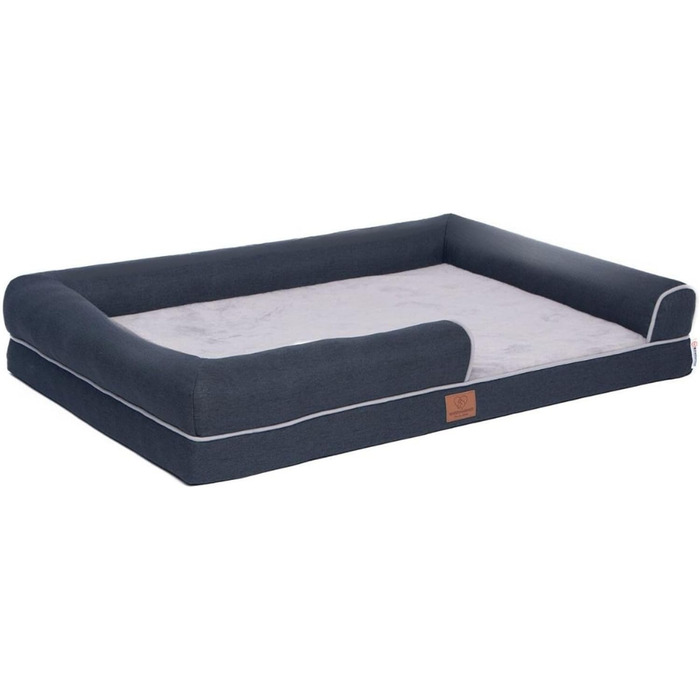Ортопедичне лежанка для собак Преміум з піною Memory Foam, лежанка-софа для собак, м'яке собаче ліжко, знімний та пральний чохол, 71 x 60 x 16 см, світло-сірий (XL)
