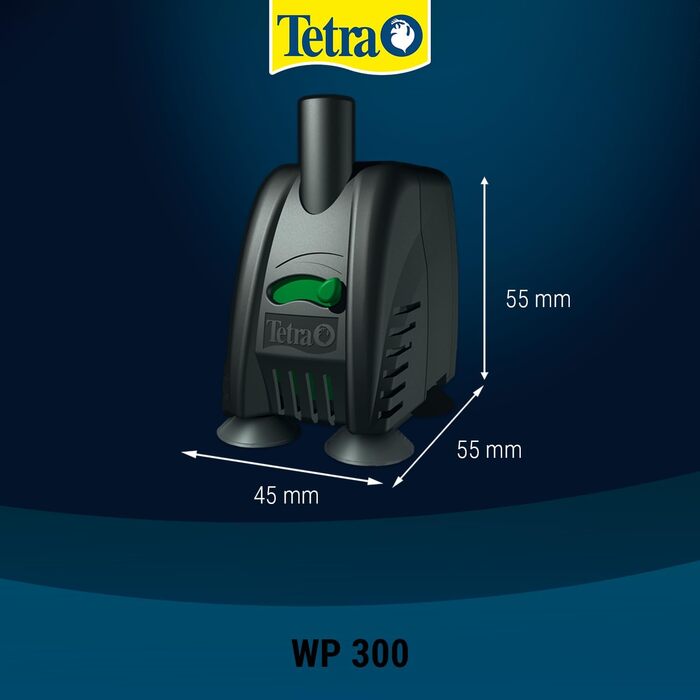 Tetra WP 1000 водяна помпа для акваріумів, потужна акваріумна помпа з регулюванням потоку, для оптимальної циркуляції та чистої води, 200-300 л (WP 300 для 10-80 л)