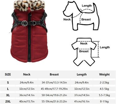 Зимова куртка для собак, світловідбиваючий нашийник-жилет для собак, 28 x 25 x 3 см, одяг для домашніх тварин з світловідбиваючими смугами для малих, середніх собак XL