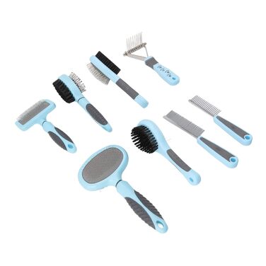 Набір гребінців для собак та котів 8 в 1: багатофункціональний інструмент для догляду за довгою шерстю, гребінь з нержавіючої сталі, ергономічна ручка, ефективне видалення ковтунів