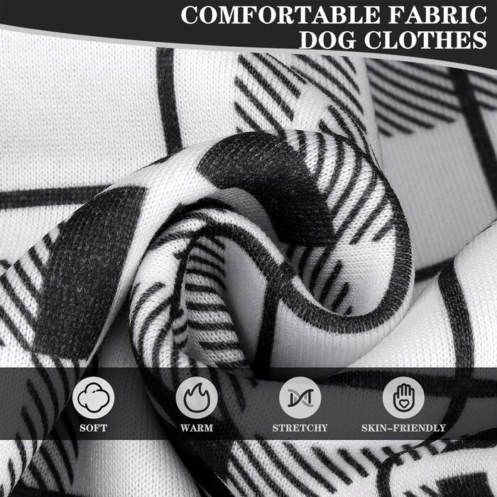 Світшот для собак ExPawlorer з візерунком у клітинку, британський стиль, теплий одяг для собак з отвором для повідка, підходить для Pitbull, зимовий одяг для всіх порід, цуценят, дівчаток та хлопчиків, котів, рожевий (XX-Large, чорний та білий)