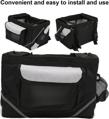 Фарбований кошик для собак, 15 x 11 x 9,8 дюймів, знімний водонепроникний велосипедний кошик-сумка, переноска для маленьких та середніх тварин, котів та собак