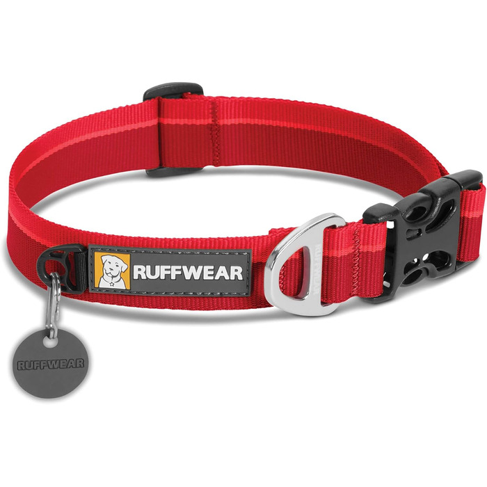 Нашийник для собак Ruffwear Hoopie, розмір S (28-36 см), регульований, для малих порід, червоний (Red Currant)