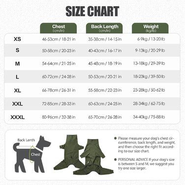 Теплий зимовий одяг для собак LIANZIMAU: флісовий теплий костюм з ніжками для малих, середніх та великих собак, зелений, розмір M