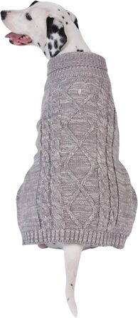 В'язаний пуловер для собак, теплий та м'який, для зими, цуценят та котів (S, M), сірий