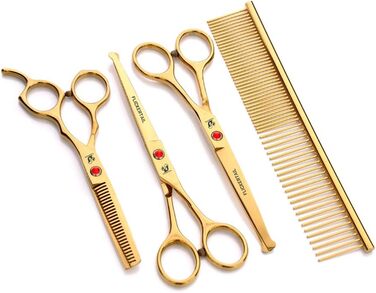 Набір професійних ножиць для грумінгу тварин 4,5-6,5 дюймів, з нержавіючої сталі, безпечні закруглені кінчики, для салонів та дому