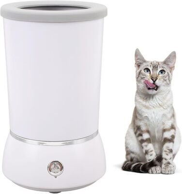 Автоматичний мийник лап для собак Asixxsix, портативний, акумуляторний, з м'якою силіконовою щіткою, для дому та подорожей, білий