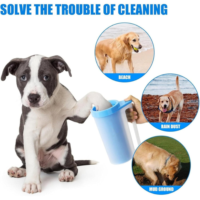 Очисник лап для собак DAGLLGEW: м'яка силіконова щітка, 360° очищення, портативний набір для дому та прогулянок