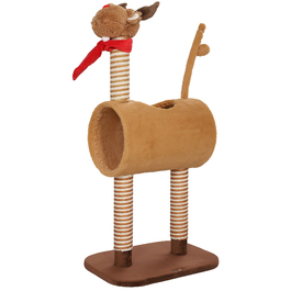 PawHut Cat Tree 98 см Котяча вежа в дизайні оленя, з печерою, ігровим м'ячем, джутовими стовбурами, кігтеточкою для кішок, лазить по дереву, для середніх кішок, коричневий | Аосом