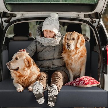 Захист для багажника автомобіля від бруду для собак AiQInu з боковинами та захистом краю завантаження, універсальний килимок для багажника автомобіля для собак, водонепроникний, неслизький, стійкий до подряпин, підходить для автомобілів, універсалів, міні