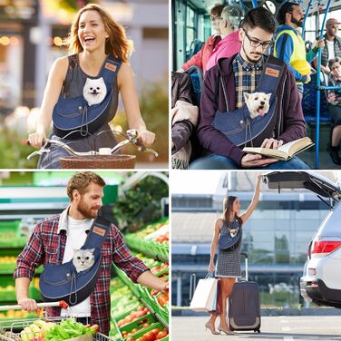 Слін для собак та цуценят CUBY: зручний та безпечний, з дихаючою сіткою та регульованим ременем, для прогулянок та подорожей (Джинс, M)