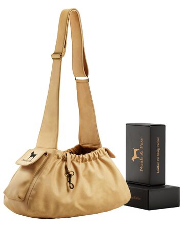 Трасик для собак Noah & Paw: переноска для маленьких собак до 10 кг з регульованим ремінцем та м'яким хутром, подвійний захист, веганська шкіра