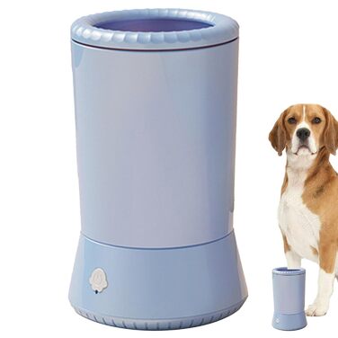 Миска для миття лап собак, портативна машинка для чищення лап | Силіконовий очищувач лап для собак маленьких, середніх та великих порід, водонепроникна миска для миття лап, м'яка щітка, блакитний та білий колір (блакитний)