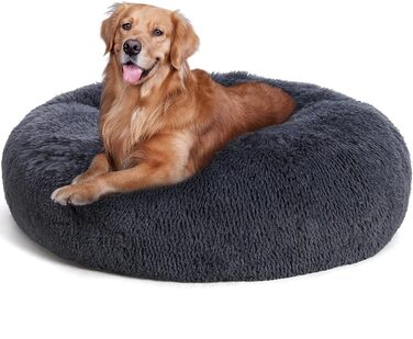 Ортопедичне ліжко для собак, кругле, м'яке, для котів та собак, ліжко-лежанка, кошик для собак, 100 см, темно-сірий, 100x100x20 см