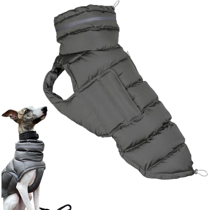 Водонепроникний зимовий пуховик для собак - тепла куртка для собак на холодну погоду, сірий | Зимовий одяг для тварин