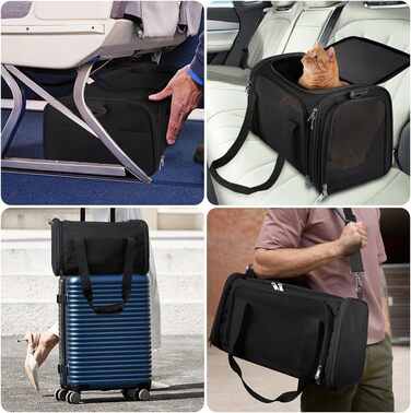 Складана переносна сумка-бокс для собак та котів VSSHE, 15 кг, чорна