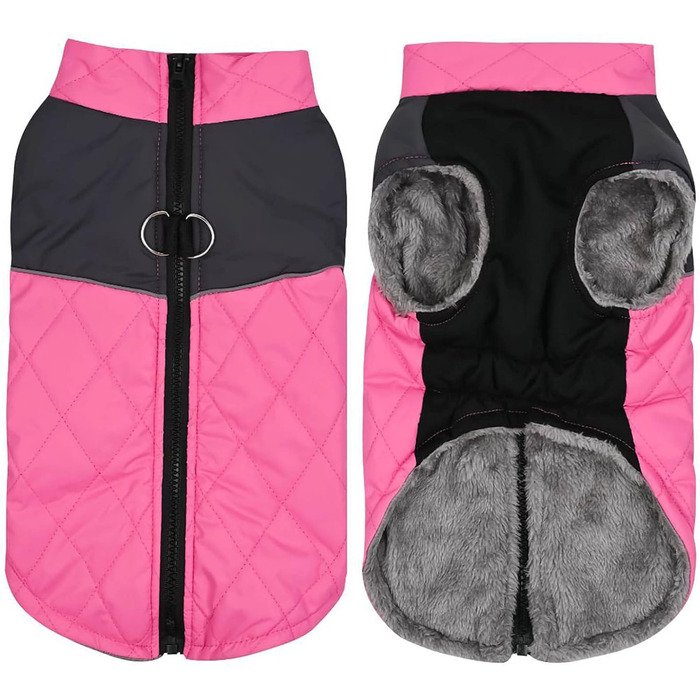 Водонепроникний теплий зимовий дощовик для собак (L) Рожевий