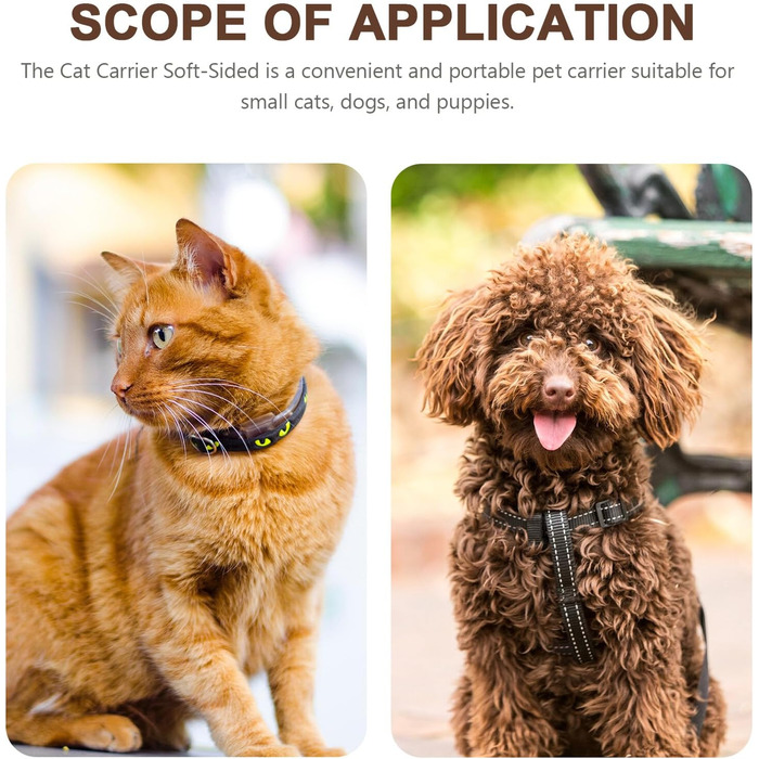 ANDRESLAD Сумка-переноска для котів та цуценят з дихаючої тканини Оксфорд, легка, з сіткою, для подорожей