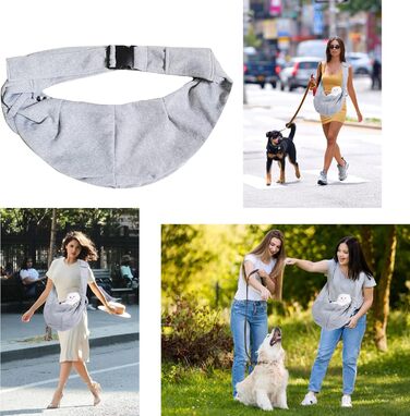 Сумка-слінг для тварин, переноска для котів та собак, зручна переноска на плечі (сірий)