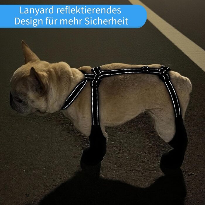 Водонепроникні чоботи для собак, захист подушечок лап для собак малих та середніх порід, регульоване взуття для домашніх тварин для прогулянок, м'які чоботи для тварин, захист подушечок лап (Чорний, Середній)