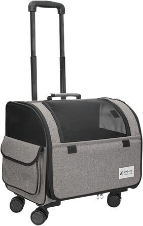 Сумка-переноска для собак та котів Galatée з колесами, розкладний рюкзак для тварин, дитяча коляска для домашніх улюбленців (сірий)