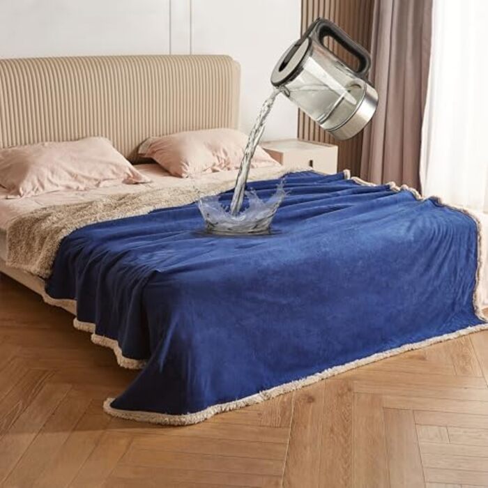 Водонепроникний плед Catalonia Classy: захист дивану та ліжка, 152 x 127 см, Navy/Taupe