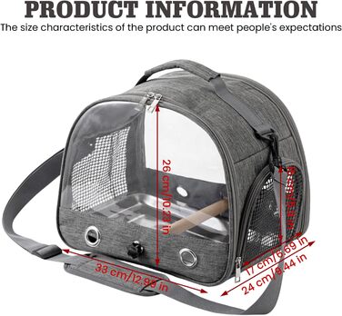 Рюкзак для птахів, переноска для птахів, транспортний контейнер для птахів. Переносний клітка для птахів, сумка-переноска з дерев'яною жердкою, нержавіюча таця для папуг, щуряків, хвилястих понічок.