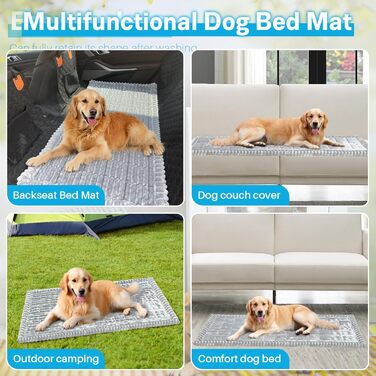 Чохол на сидіння автомобіля для собак, килимок-ліжко для собак, м'який, неслизький, для заднього сидіння авто, для собак, потовщений, з корду, світло-сірий, 63 x 138 см