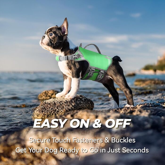 Жилет рятувальний для собак VIVAGLORY Neoprene, L, блакитний. Жилет для плавання, допомога у воді, комфортний та легкий.