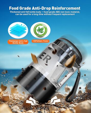 Водяна пляшка для собак Lesotc 2200 мл (2.8л) – велика, для подорожей, чорна